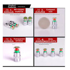 Set of 4 Visual Tire Pressure Valve Stems for Cars SUVs Trucks Motorcycle Silver