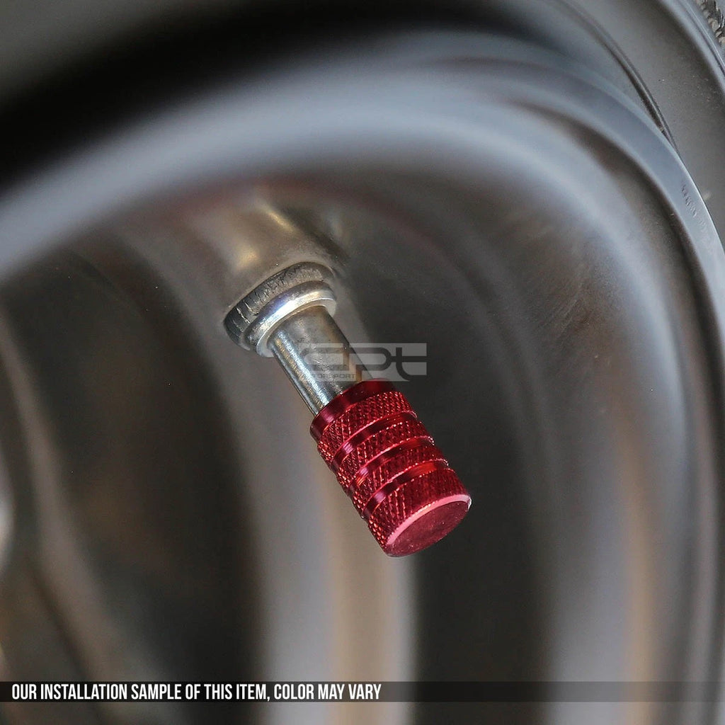 Set of 4 Aluminum Tire Rim Valve Air Port Dust Cover Caps Red