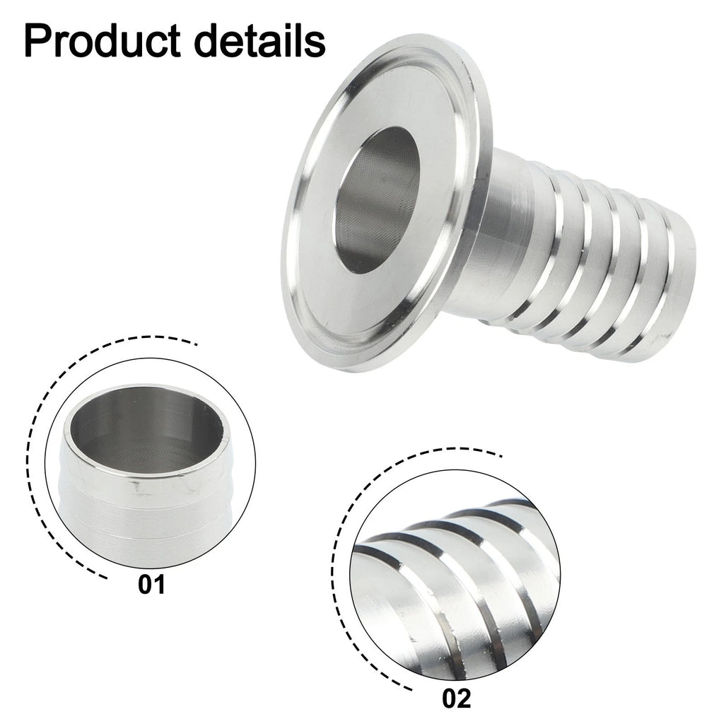 SS304 Sanitary Hose Fittings for 1.5" Tri Clamp to 1" Ferrule (OD 50.5mm)