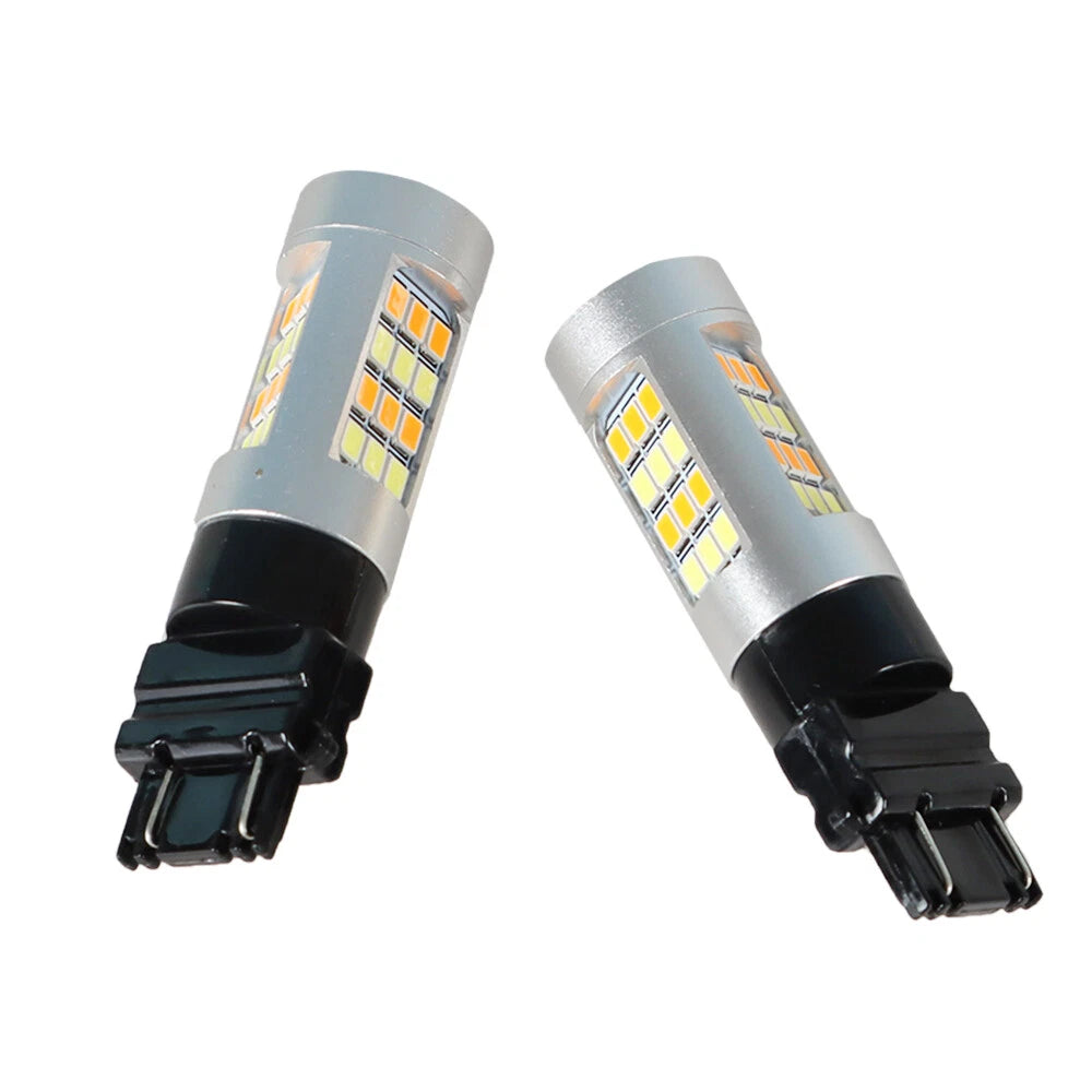 2X Dual Color White/Amber 3157 LED Turn Signal Bulbs for Various Models