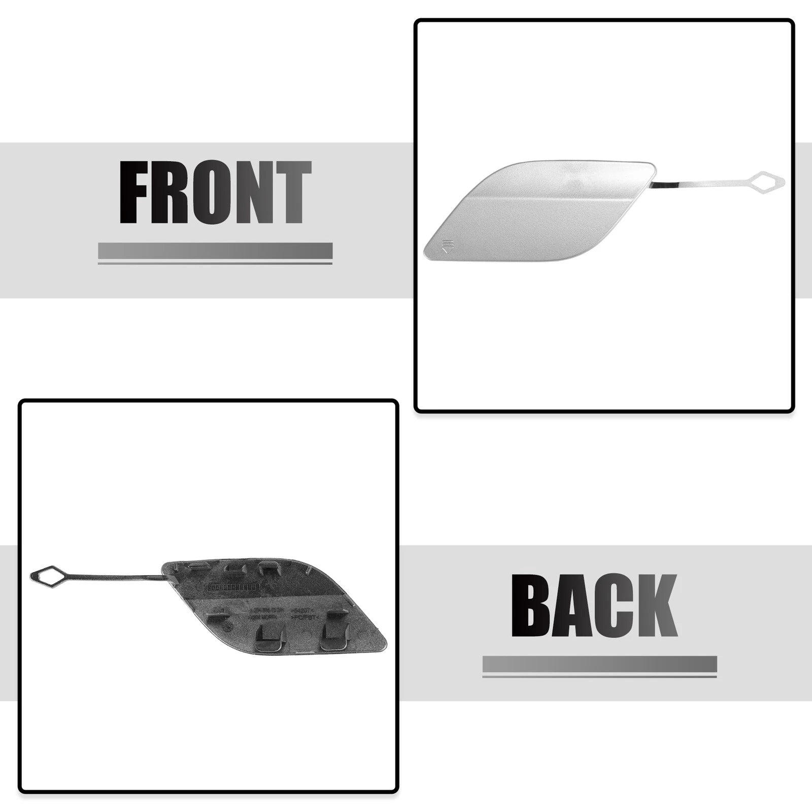 Tow Hook Eye Hole Cover for Mercedes-Benz GLK350 (2010–2015) Silver Tone