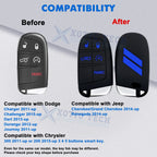 Silicone Smart Key Fob Shell Cover for Jeep Chrysler Dodge (2014-2025)