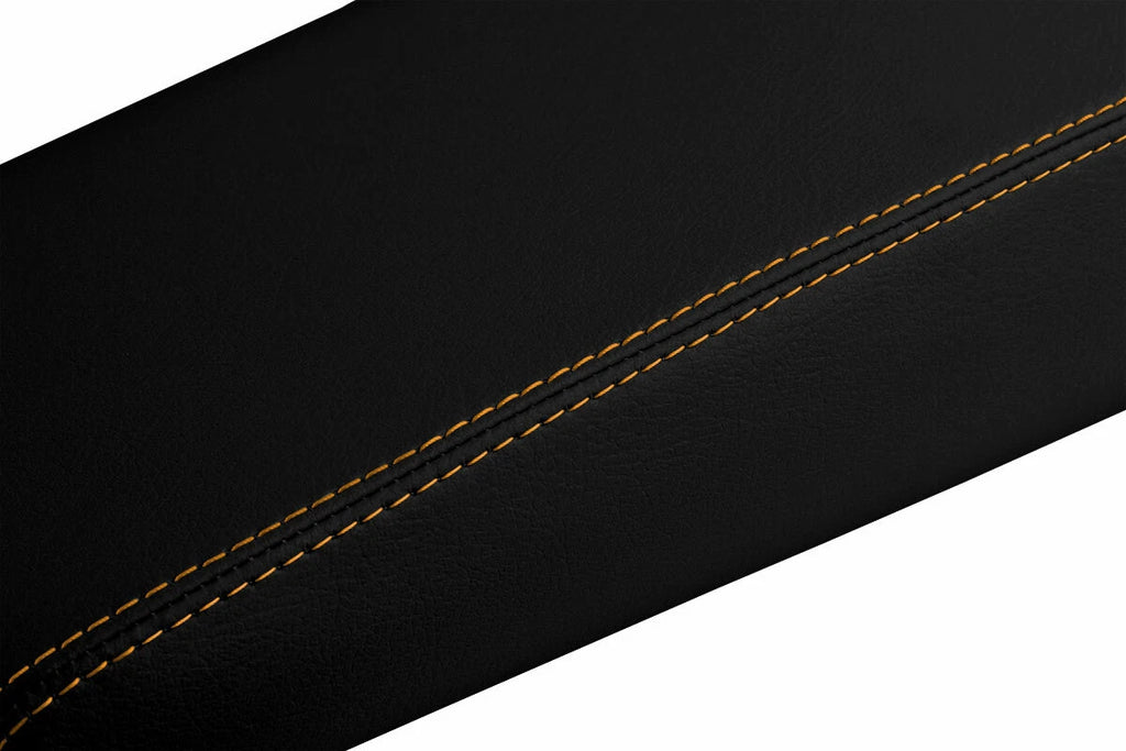 Leather Console Lid Armrest Cover for Dodge Charger (2008–2010) Orange Stitch