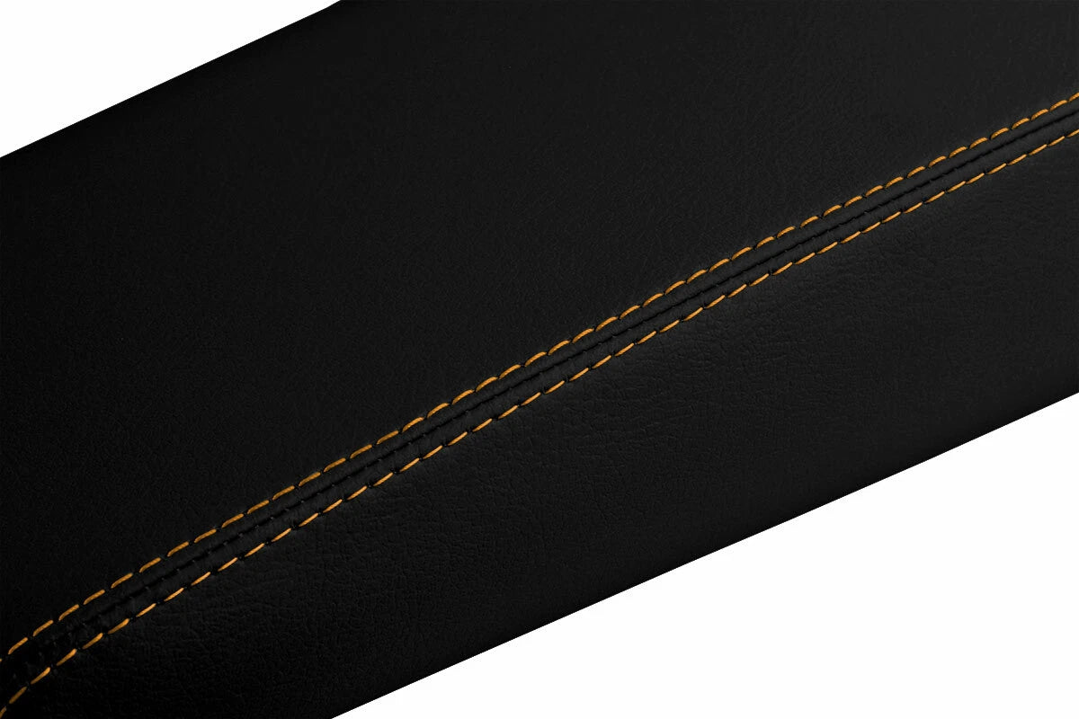 Leather Console Lid Armrest Cover for Dodge Charger (2008–2010) Orange Stitch