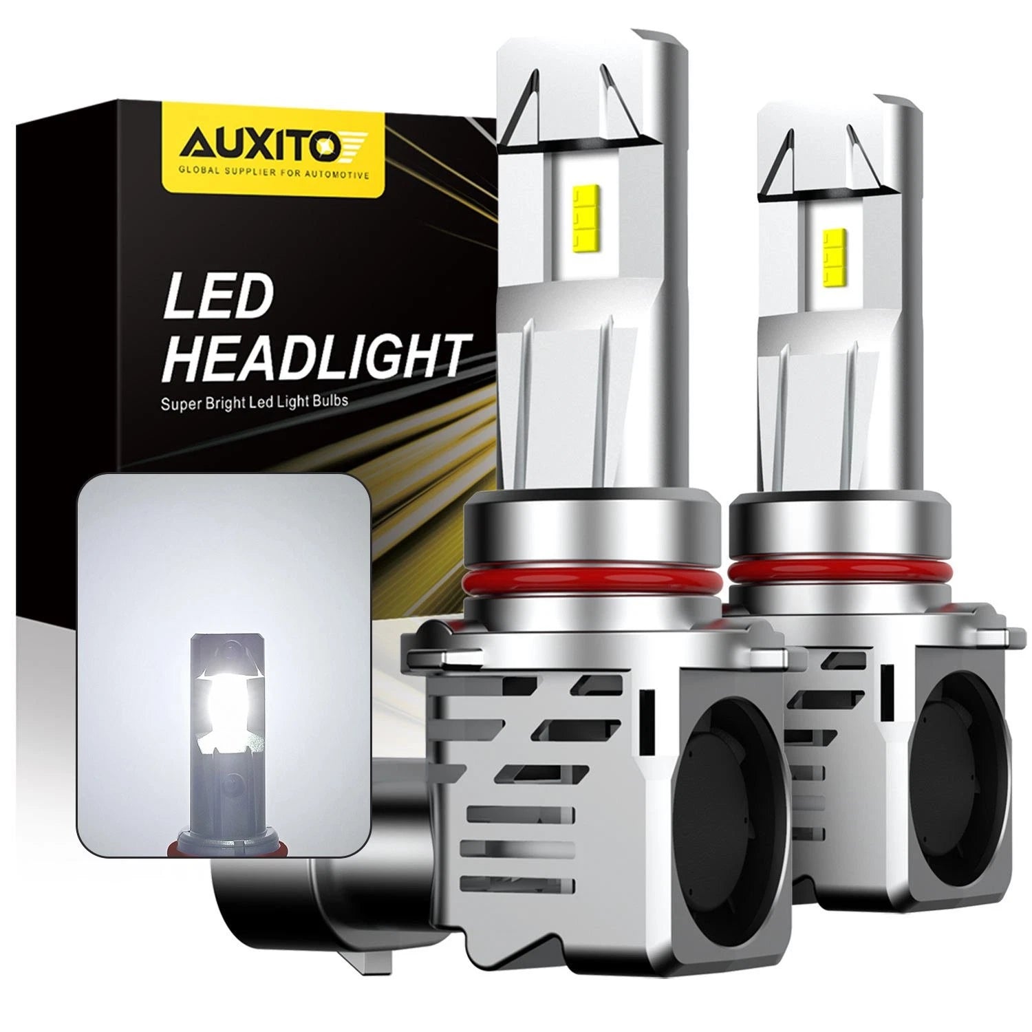 2X AUXITO 9005 HB3 LED Headlight Bulbs for High Beam (24000LM)