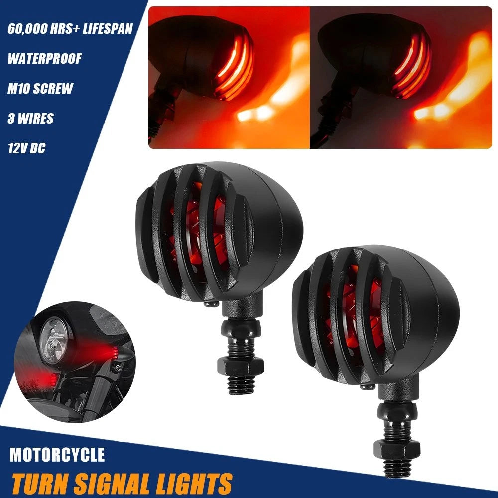 Black Bullet Turn Signal Lights for Harley Davidson Dyna Fatboy (V)