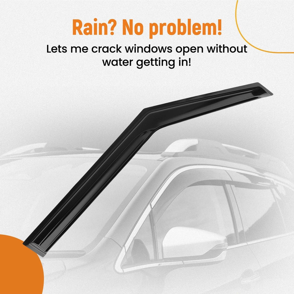 Set of 4 Window Rain Visors for KIA Soul (2020–2024) Outside Mount Black