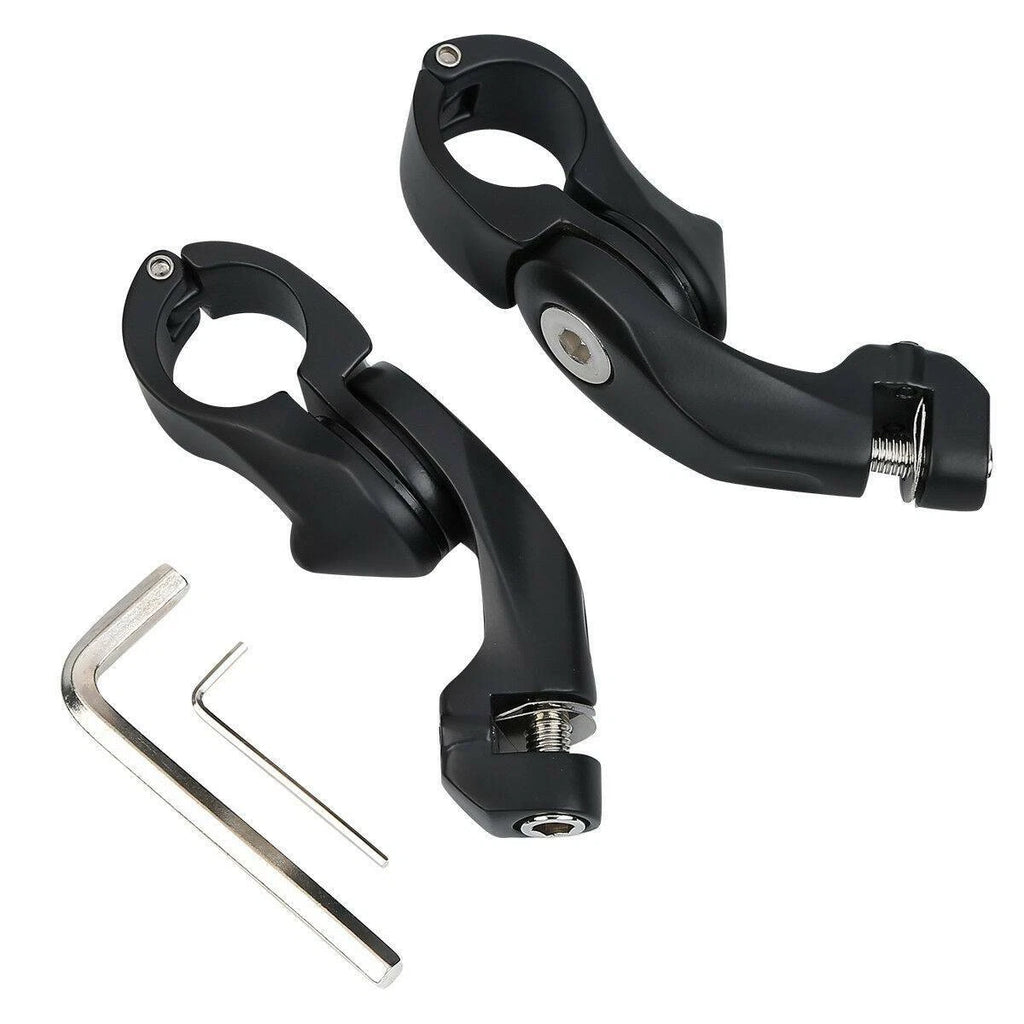 1-1/4" Matte Black Short Angled Highway Engine Guard Foot Pegs for Harley