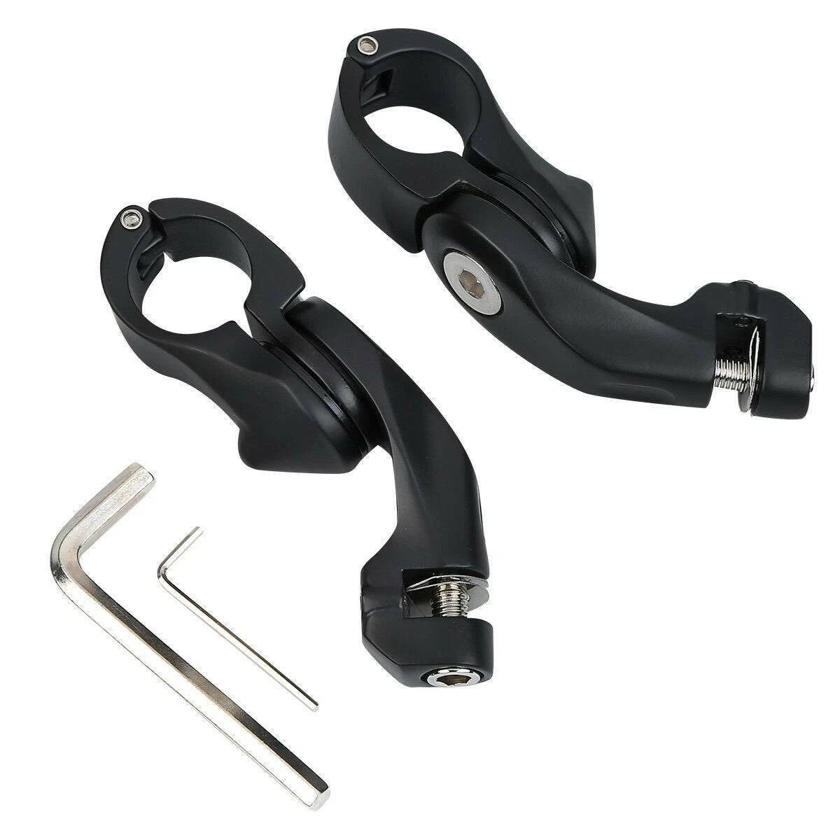 1-1/4" Matte Black Short Angled Highway Engine Guard Foot Pegs for Harley