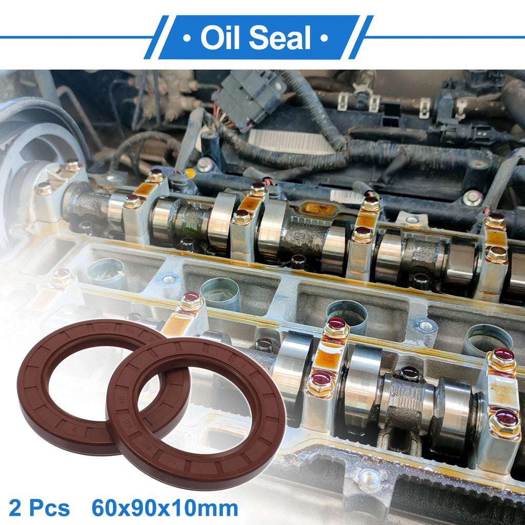 2X Oil Seal Rotary Shaft Seal FKM Rubber 60x90x10mm for Various Models