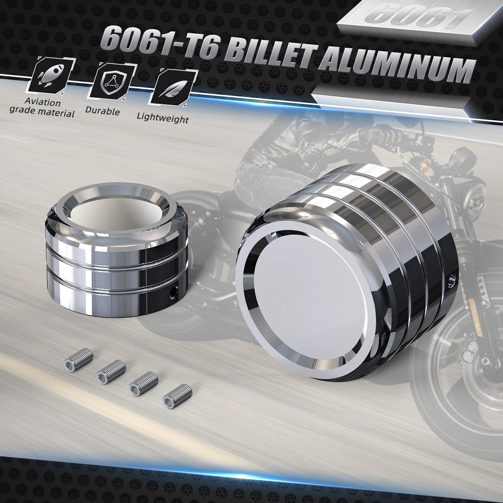 Pair Chromed Rear Axle Nut Covers for Harley Forty Eight XL1200X (2005–2022)