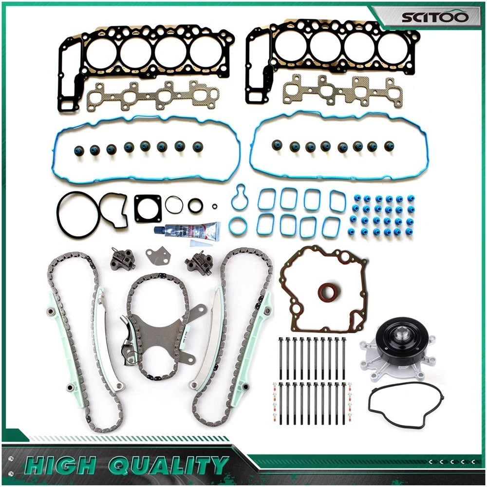 Head Gasket Bolt Set, Water Pump, Timing Chain Kit for Dodge Dakota (2000–2001)