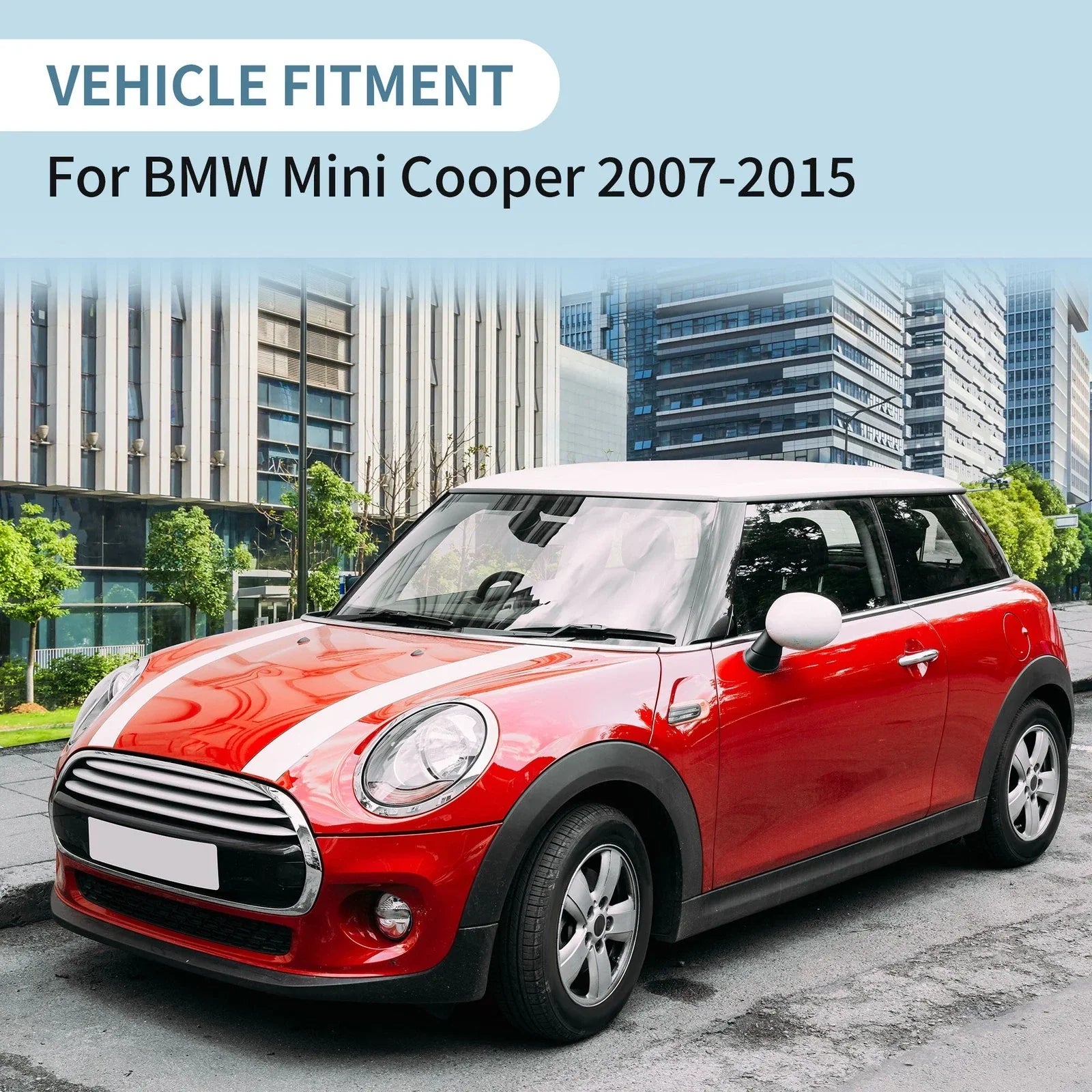 Mirror Glass for BMW Mini Cooper Driver Side LH with Adhesive (2007-2015)