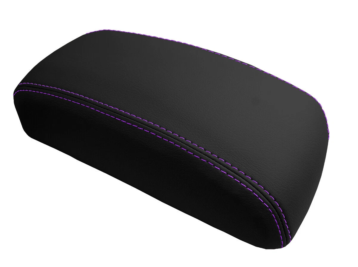 Leather Console Lid Pull Over Cover for Nissan Maxima (1997–1999) Purple Stitch