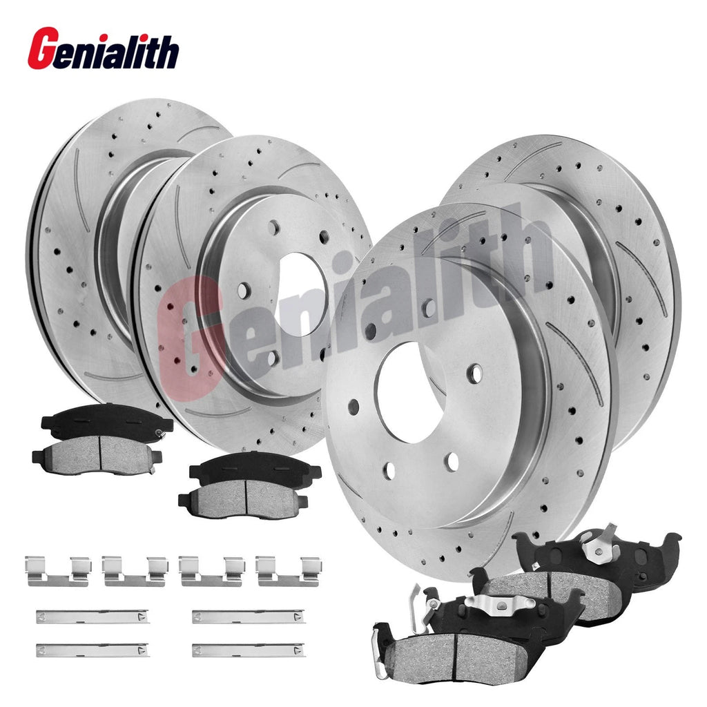 Front Rear Disc Rotors + Brake Pads Kit for Nissan Armada Titan QX56 (2004–2015)