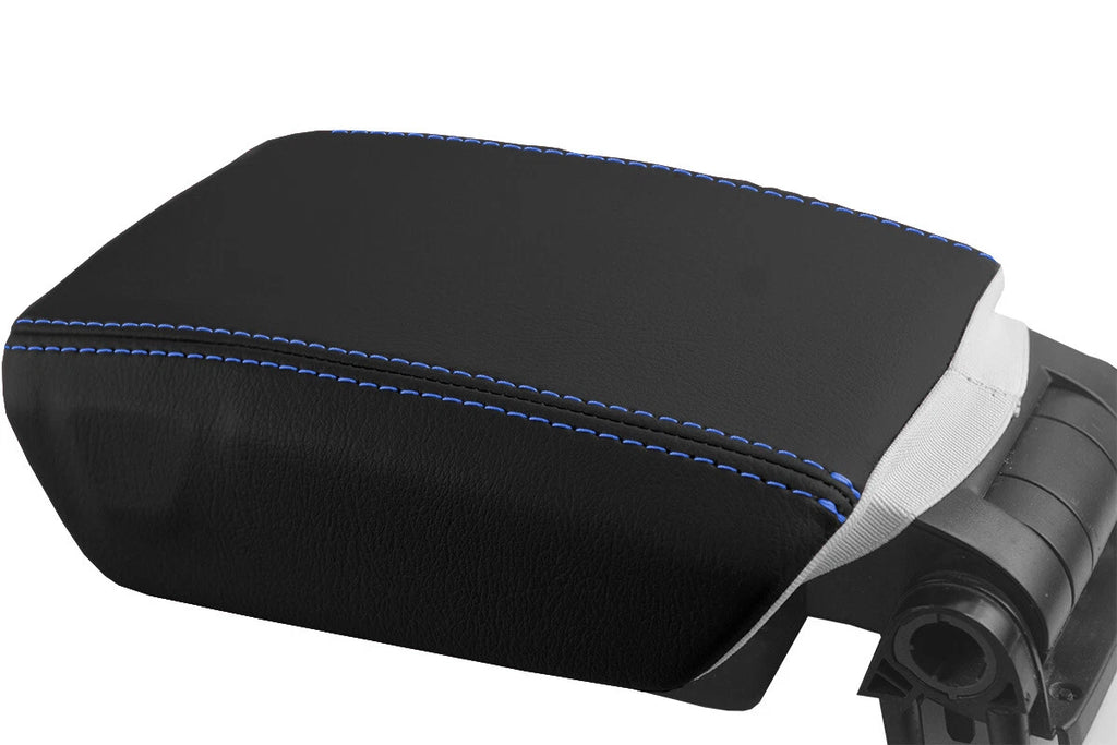 Console Lid Pull Over Cover Leather for Volvo V70 S60 (2005–2007) Blue Stitch