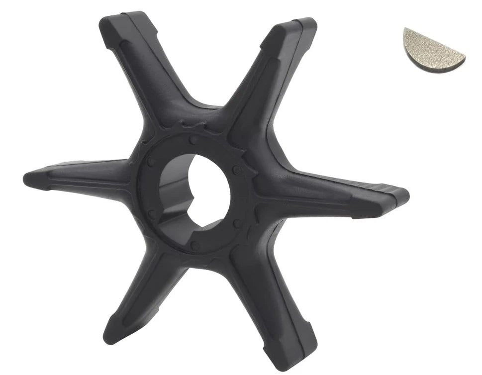 Water Pump Impeller with Key for Yamaha 2 Stroke 20 25 HP Outboard (1990–2023)