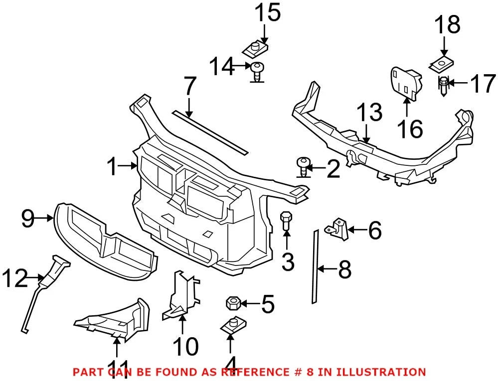 Radiator Support Panel Seal for BMW (2011–2017) 51647134101