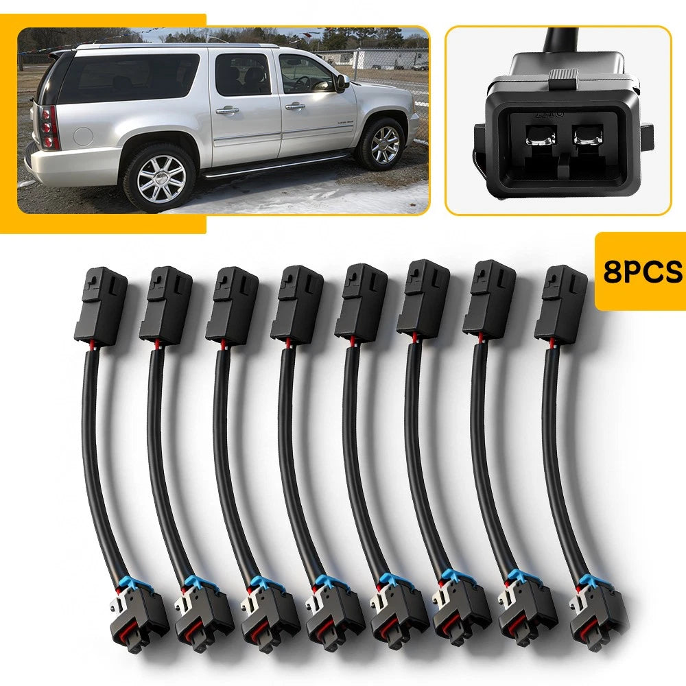 8PCS Injector Connectors for Cadillac Chevrolet GMC Hummer (2002–2007) 95300-08 EV