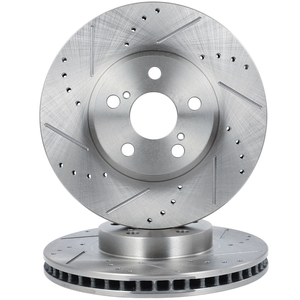 Front Drilled Slotted Brake Rotors for Toyota Corolla (2003–2008)