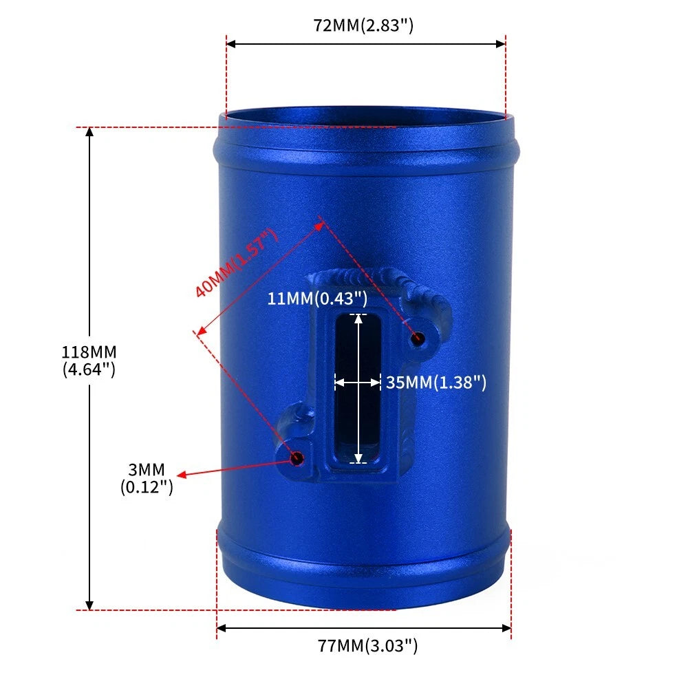 3" Mass Air Flow Sensor Mount Adapter for Honda, Ford, Nissan