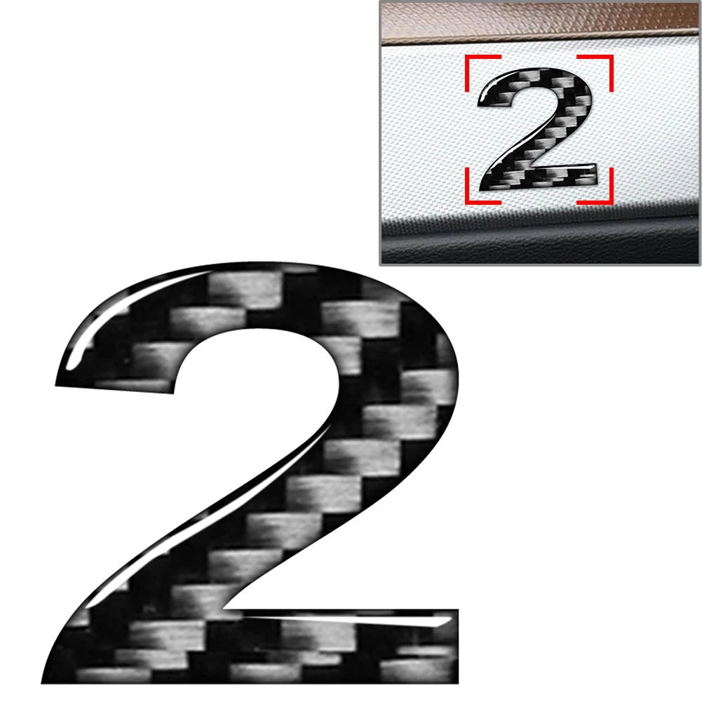 Car Badge Emblem Number Signs Decals Stickers for Wall Window Door (Carbon Black)