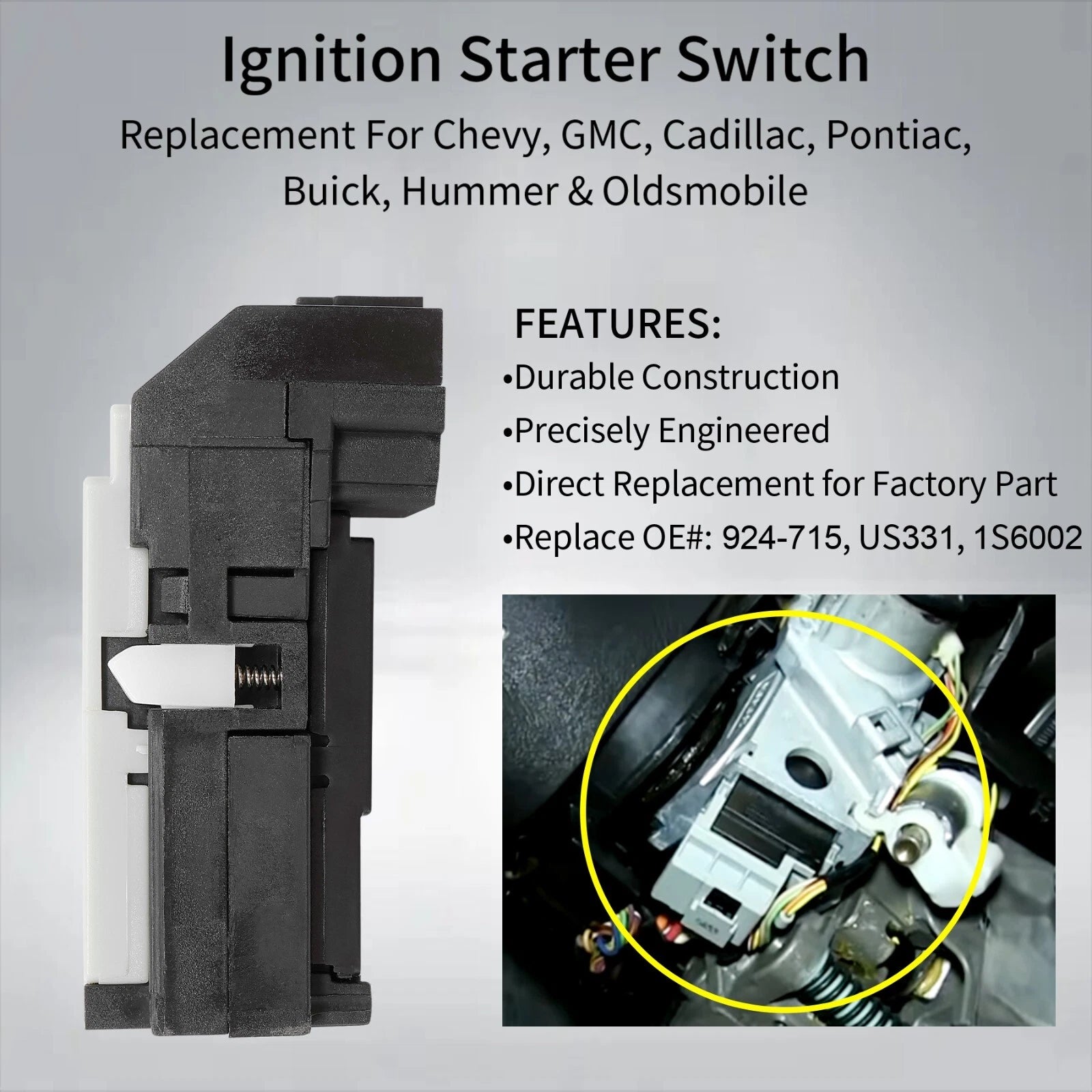 Ignition Starter Switch for Chevy GMC Cadillac Buick (1999-2007)