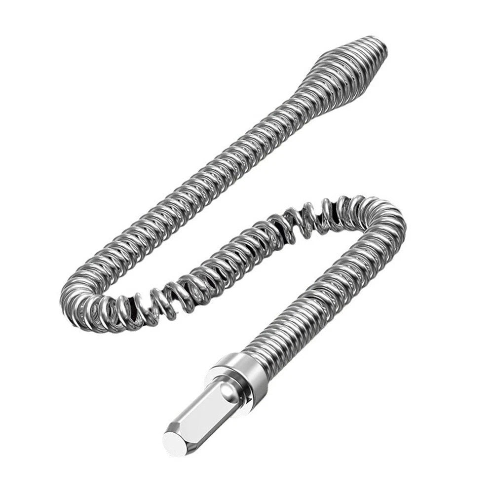Electric Drill Drain Snake 1.5m Spring Steel Tool for Indoor Drain Maintenance