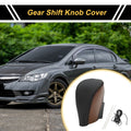 Gear Shift Knob Cover for Honda Civic (2016–2021) Black Brown Faux Leather