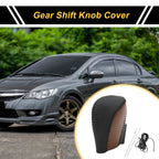 Gear Shift Knob Cover for Honda Civic (2016–2021) Black Brown Faux Leather