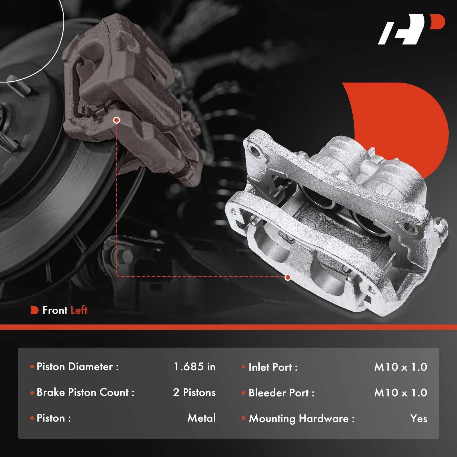 Front Left Disc Brake Caliper with Bracket for Saab Subaru Impreza Legacy