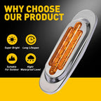 Set of 4 LED Oval Side Marker Lights for Truck Trailer