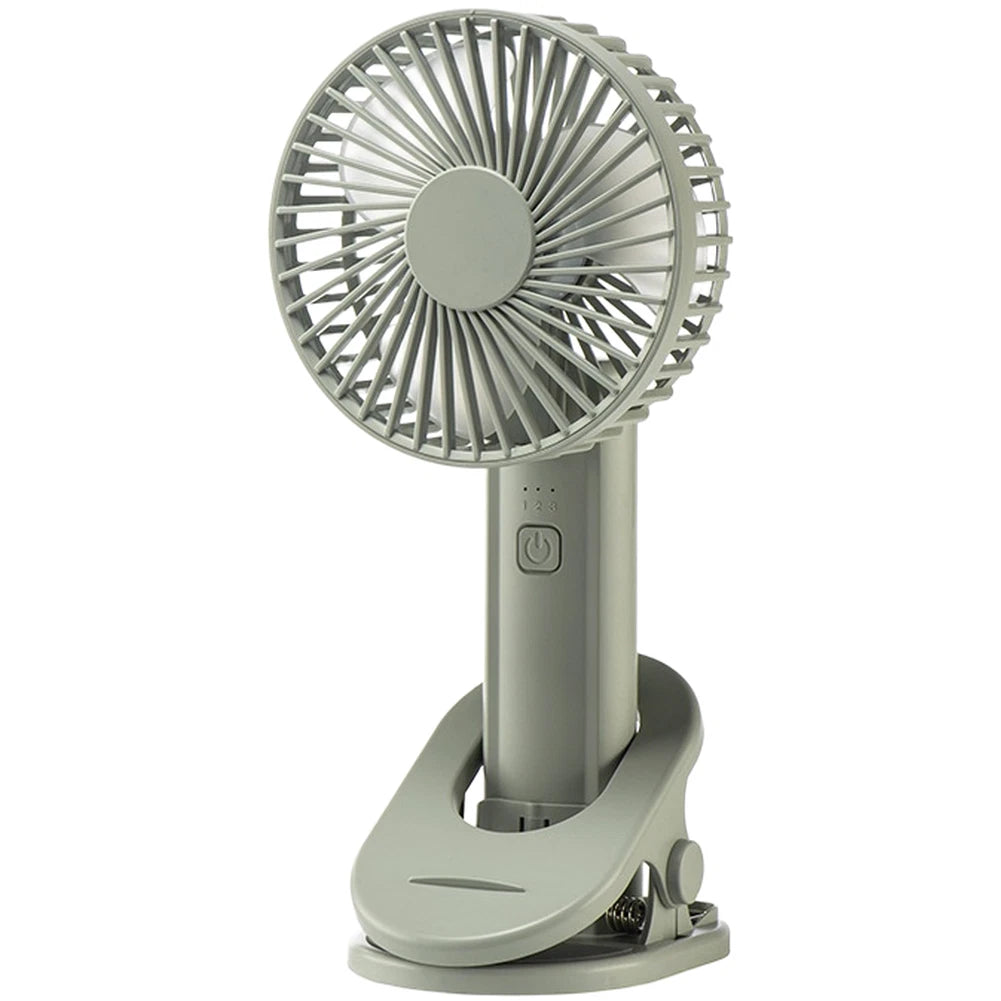 3-Speed Portable Clip Fan with 2000mAh Battery, USB Rechargeable