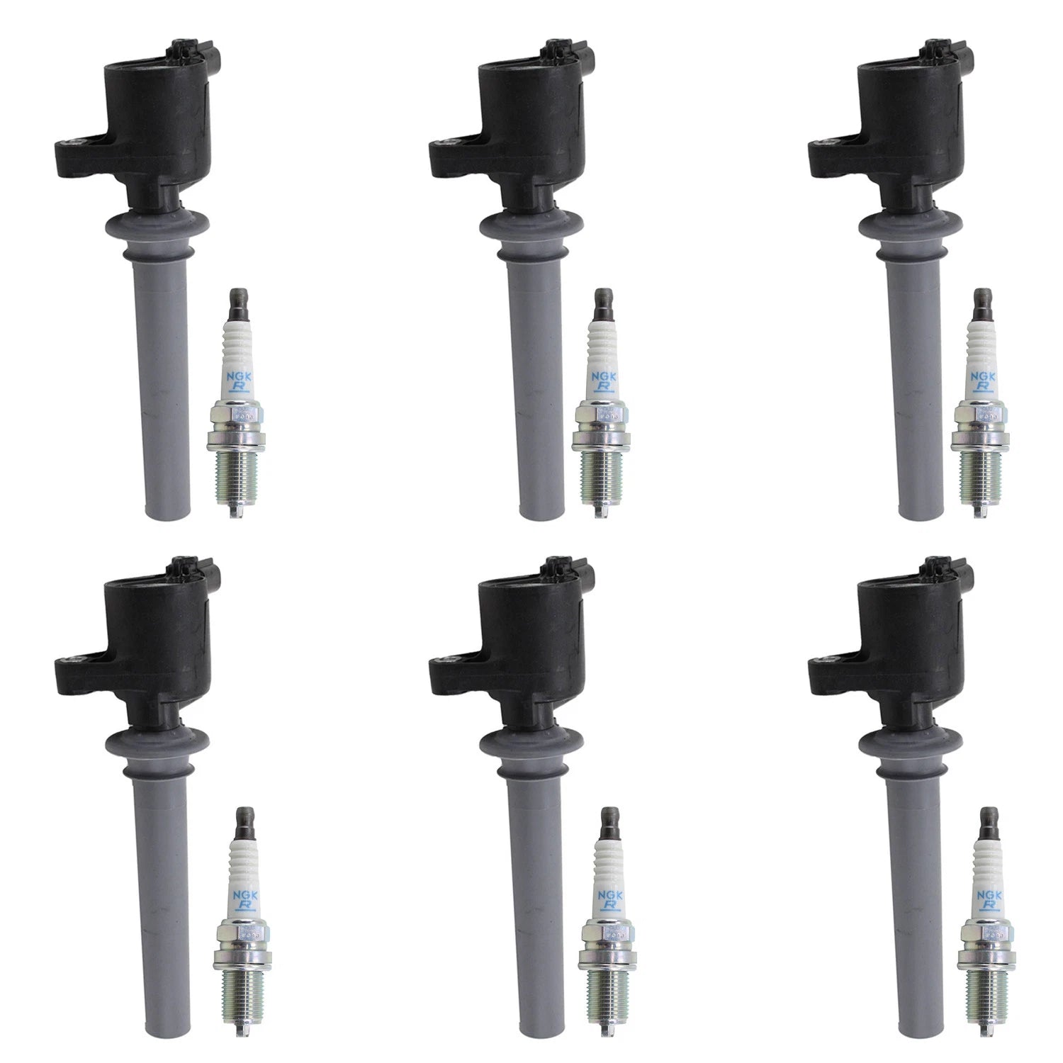 Set of 6 Ignition Coils & NGK Spark Plugs for Mazda 6 Tribute (2001–2008)