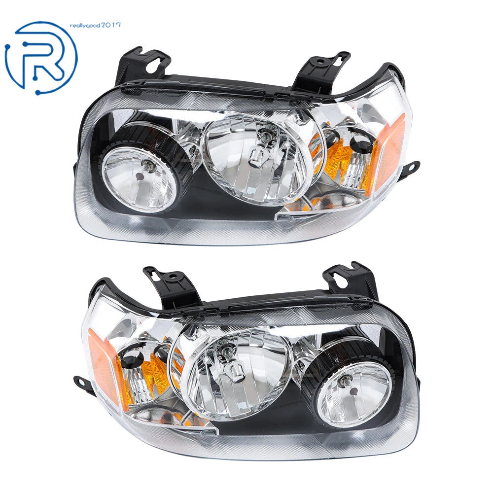 Set of 2 Chrome Halogen Headlights for Ford Escape (2005-2007)
