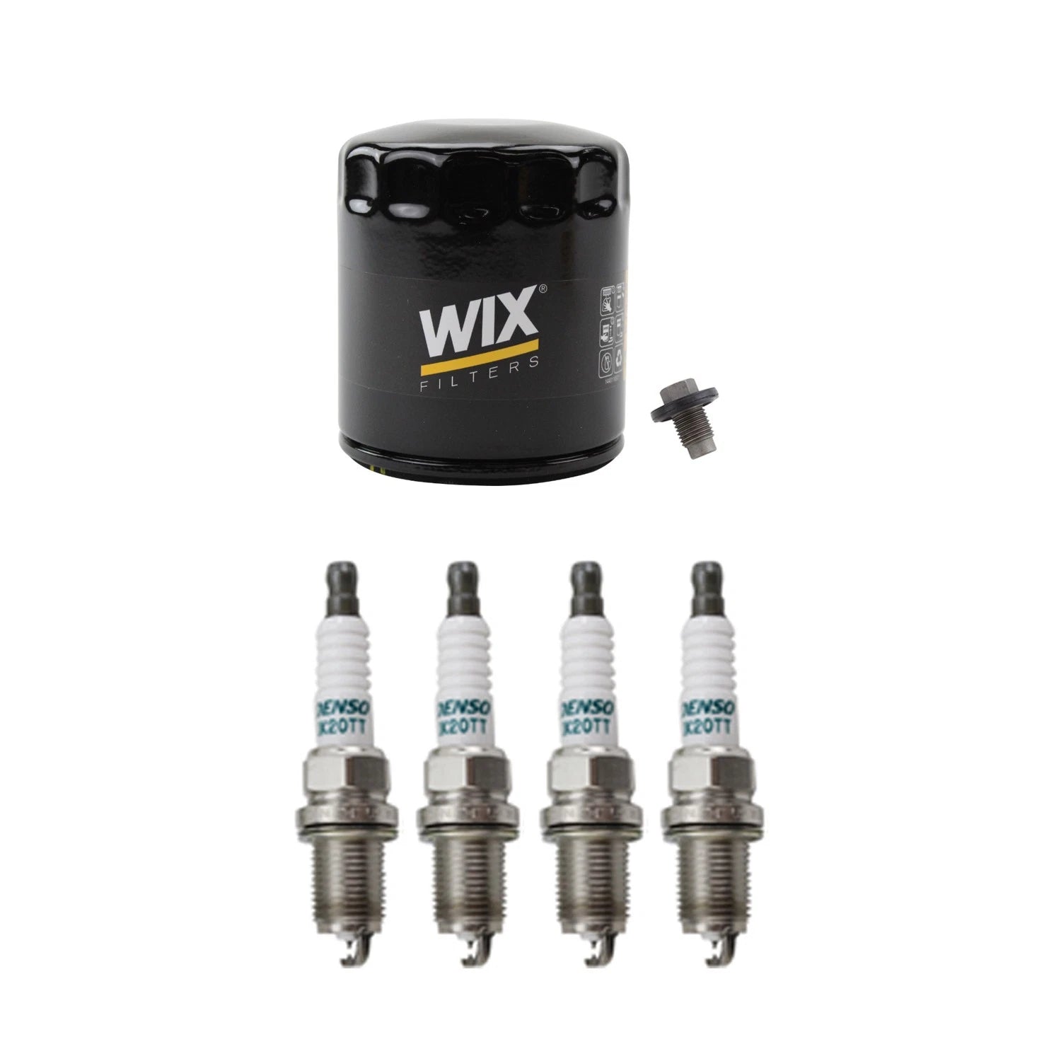 Wix Engine Oil Filter & Denso 4 Spark Plug Kit for Breeze Cirrus Neon Stratus (1995–2005)
