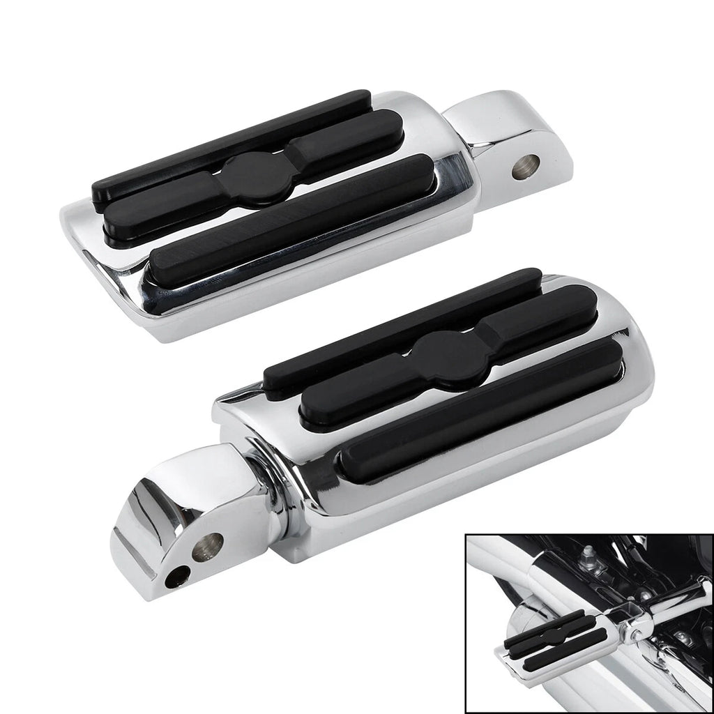 Chrome Passenger Footpegs for Harley Deluxe Heritage Classic (2018–2025)