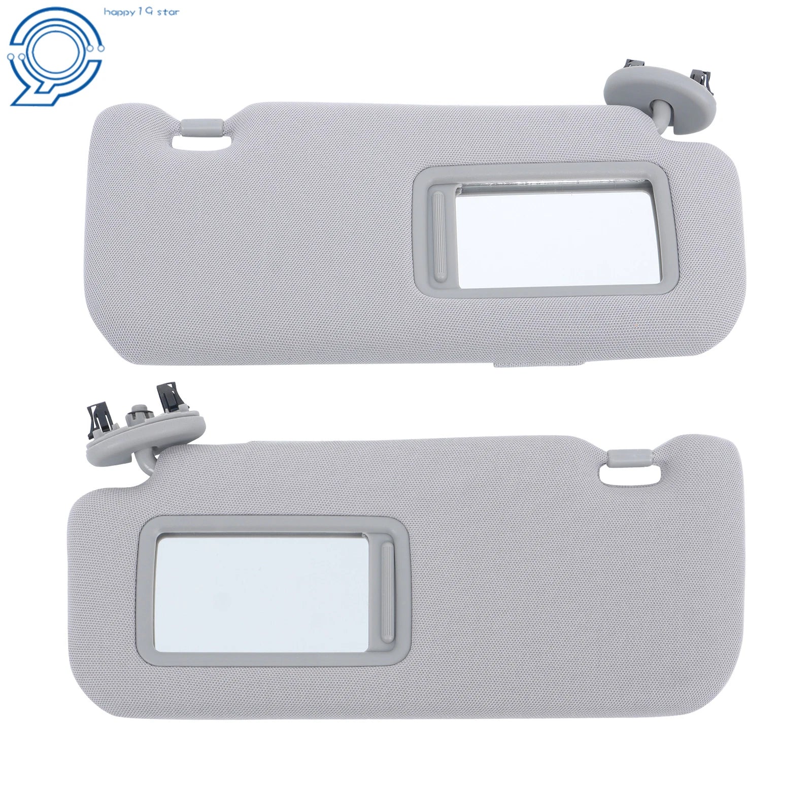 Set of 2 Sun Visors for Toyota Corolla (2009–2013) Gray W/Mirror