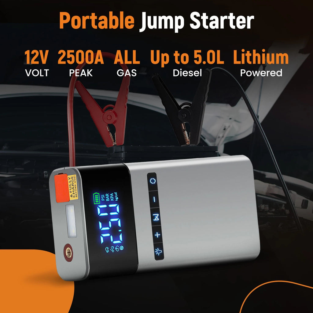 18000 mAh Jump Starter with 150PSI Compressor and LED Light