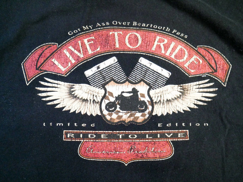 Montana Limited Edition "Live to Ride" Vintage Biker T-Shirt for Men (M)