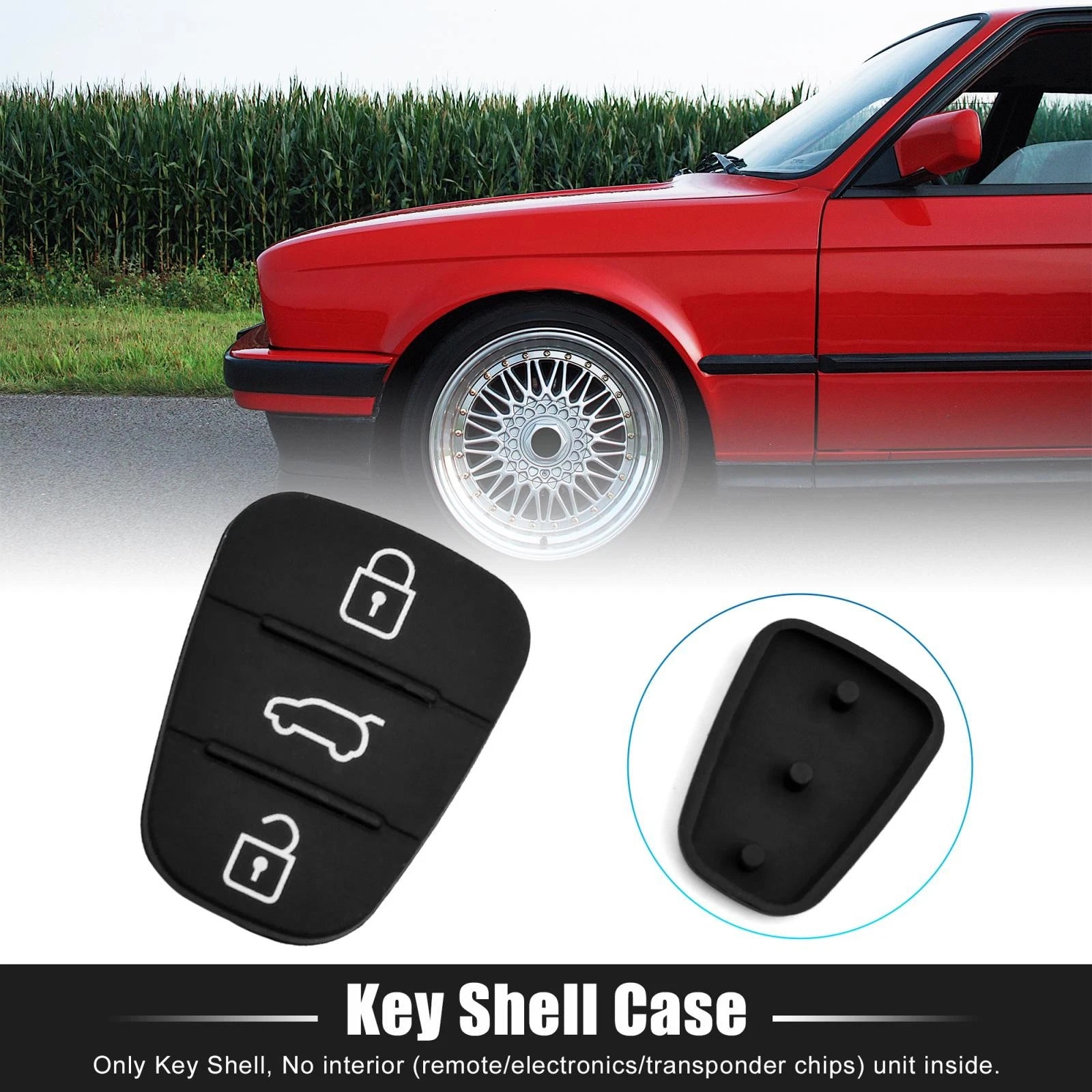 Rubber Key Fob Shell Case for Hyundai (3 Button)