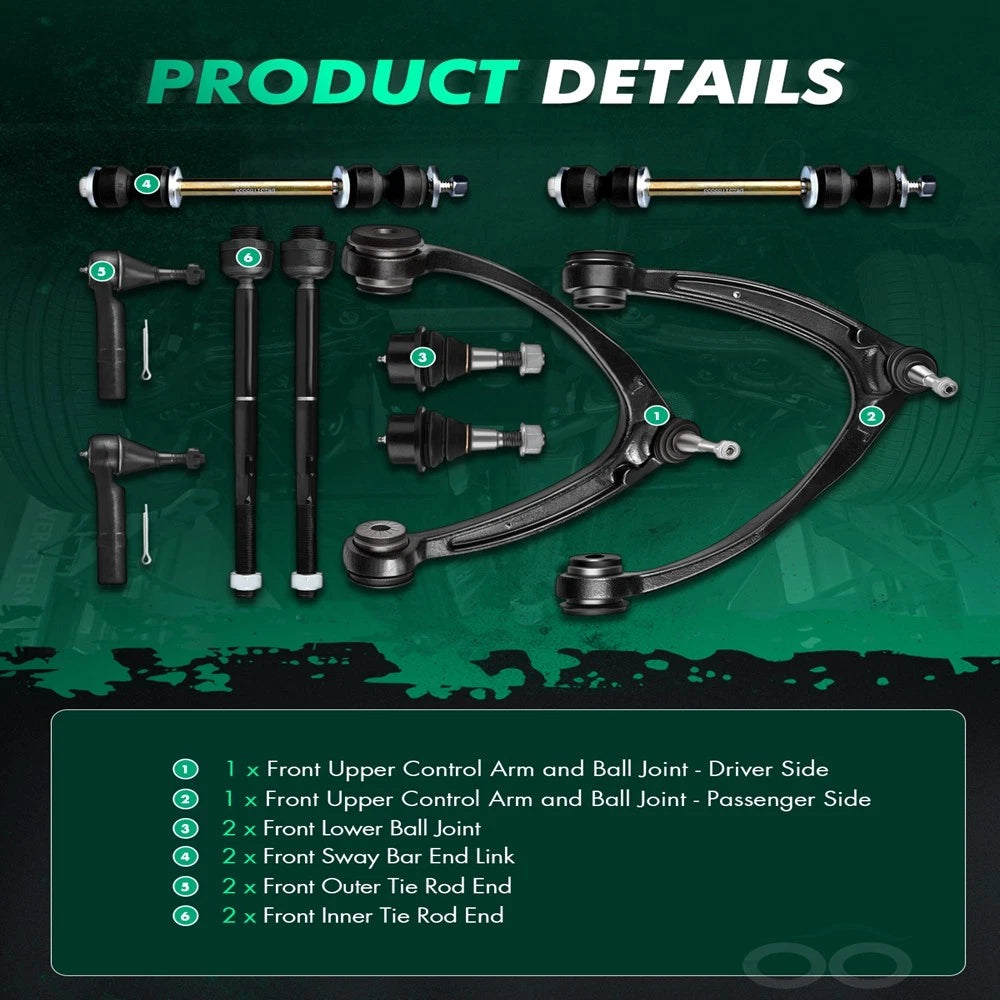 10pc Suspension Kit for GMC Yukon XL 1500 (2007–2014) K6541