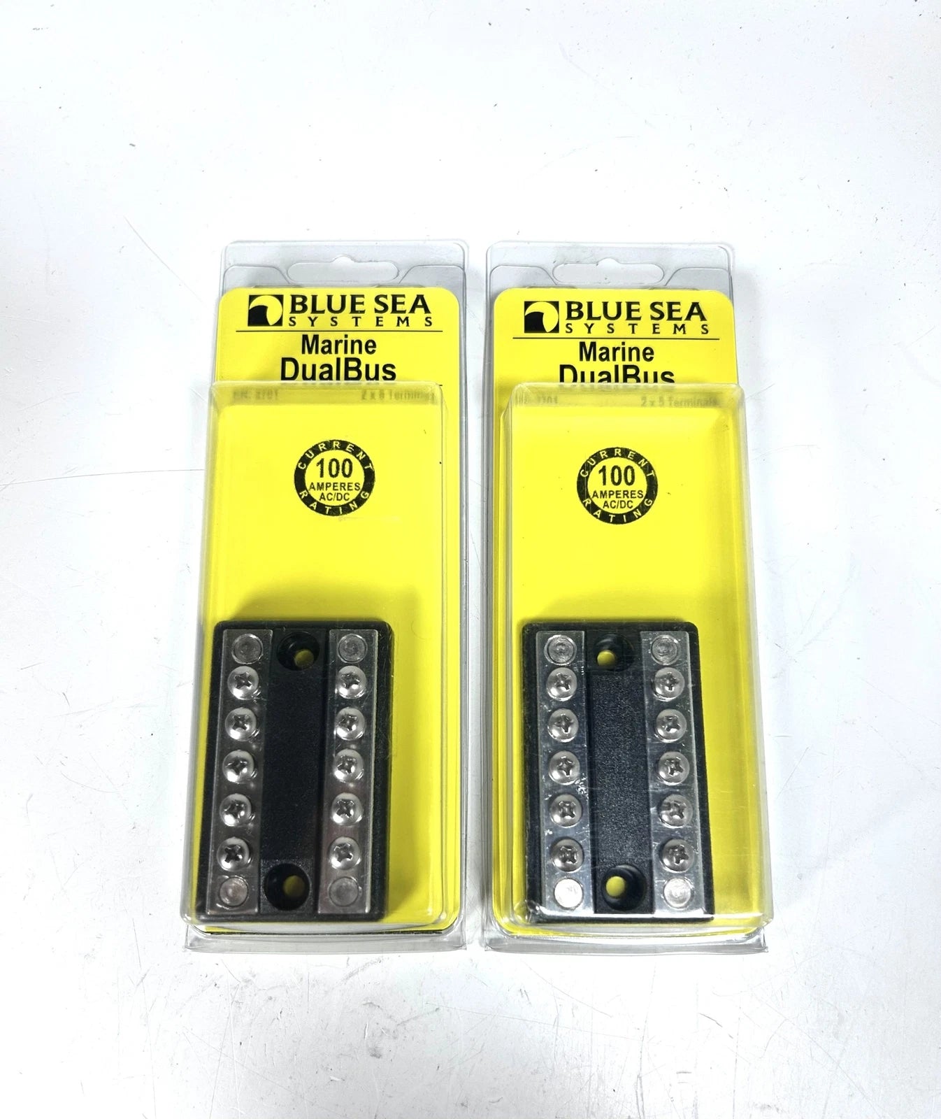 Set of 2 Blue Sea Systems 2701 Marine Dual Bus Terminal 100A