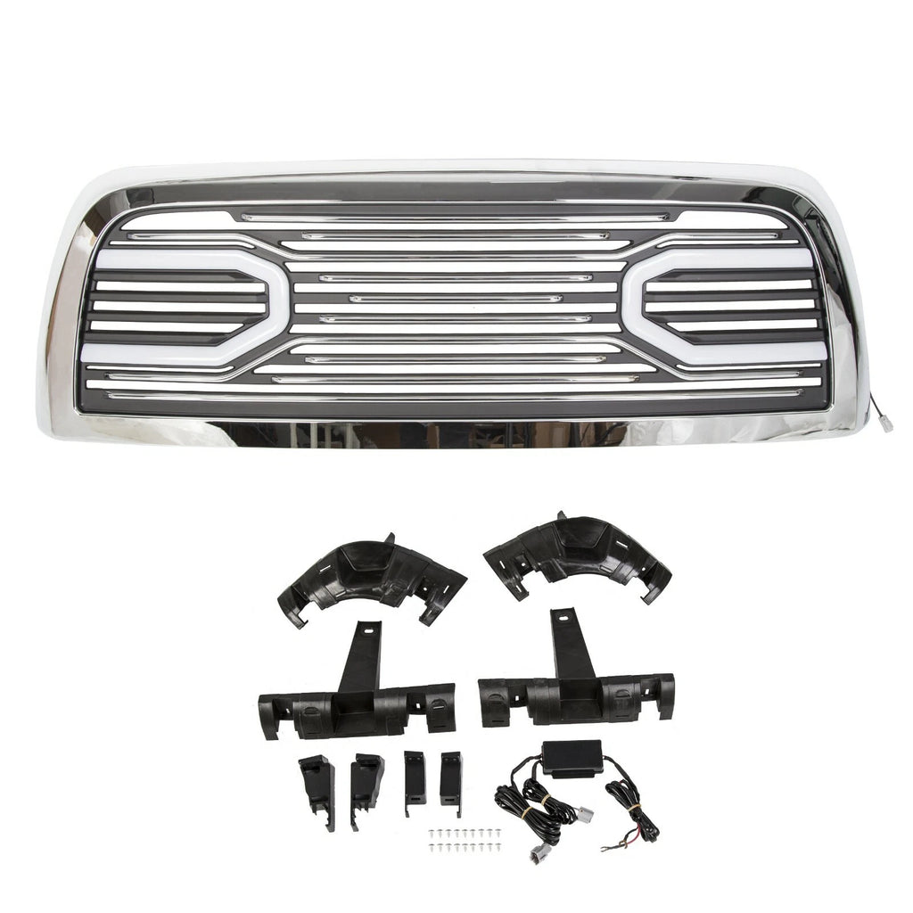 Chrome Grille & Replacement Shell & Lights for Dodge Ram 2500 3500 (2010–2018)