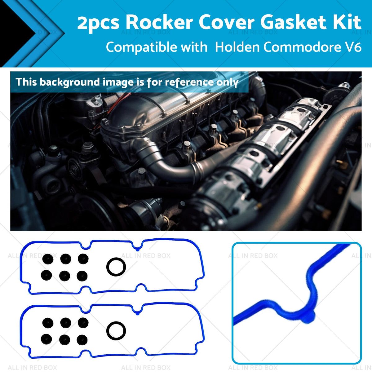 2X Rocker Cover Gasket Kit for Holden Commodore (VG-VQ-VN-VP, V6 3.8L)