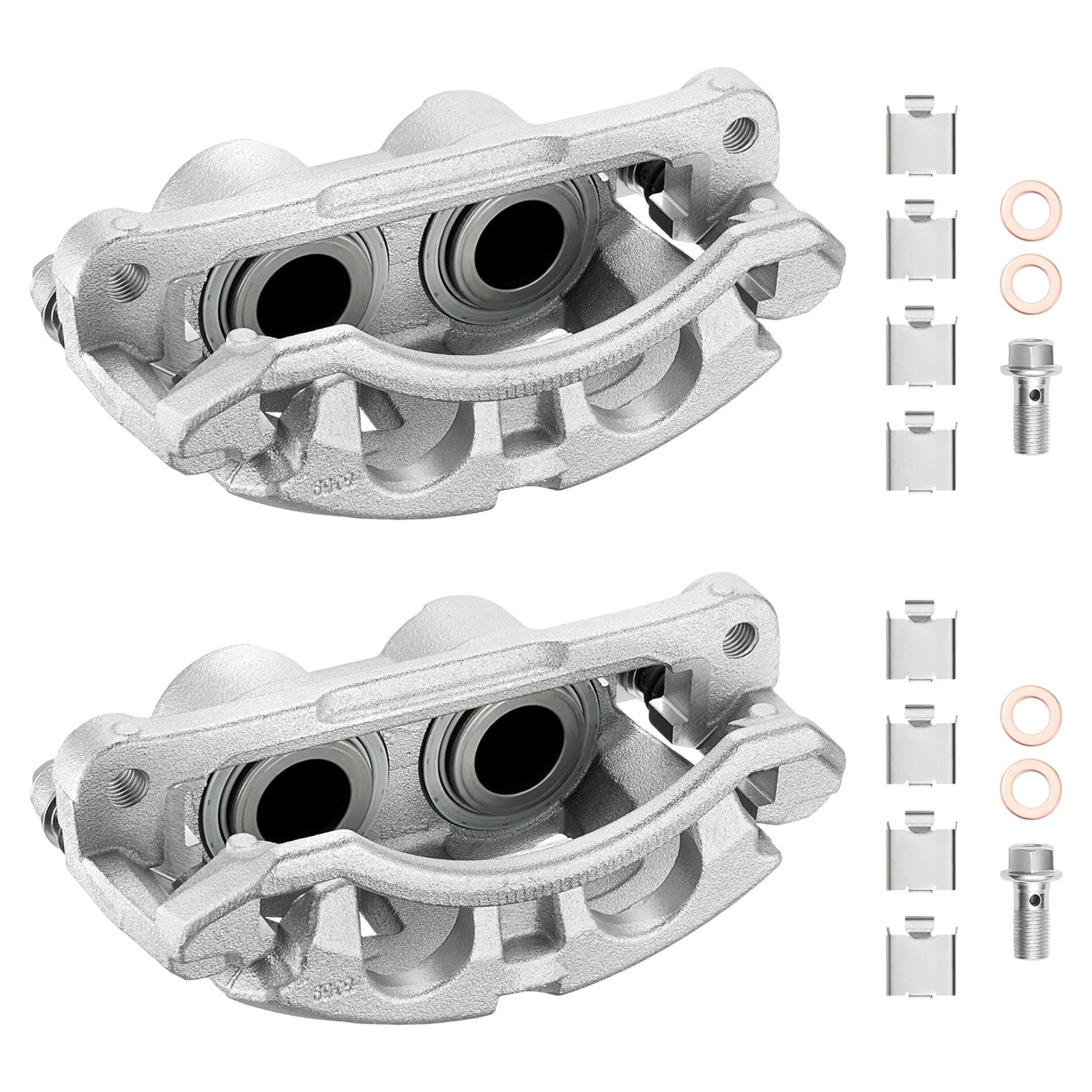 2X Front Brake Calipers with Bracket for Dodge Ram 2500 3500 (2009–2010)