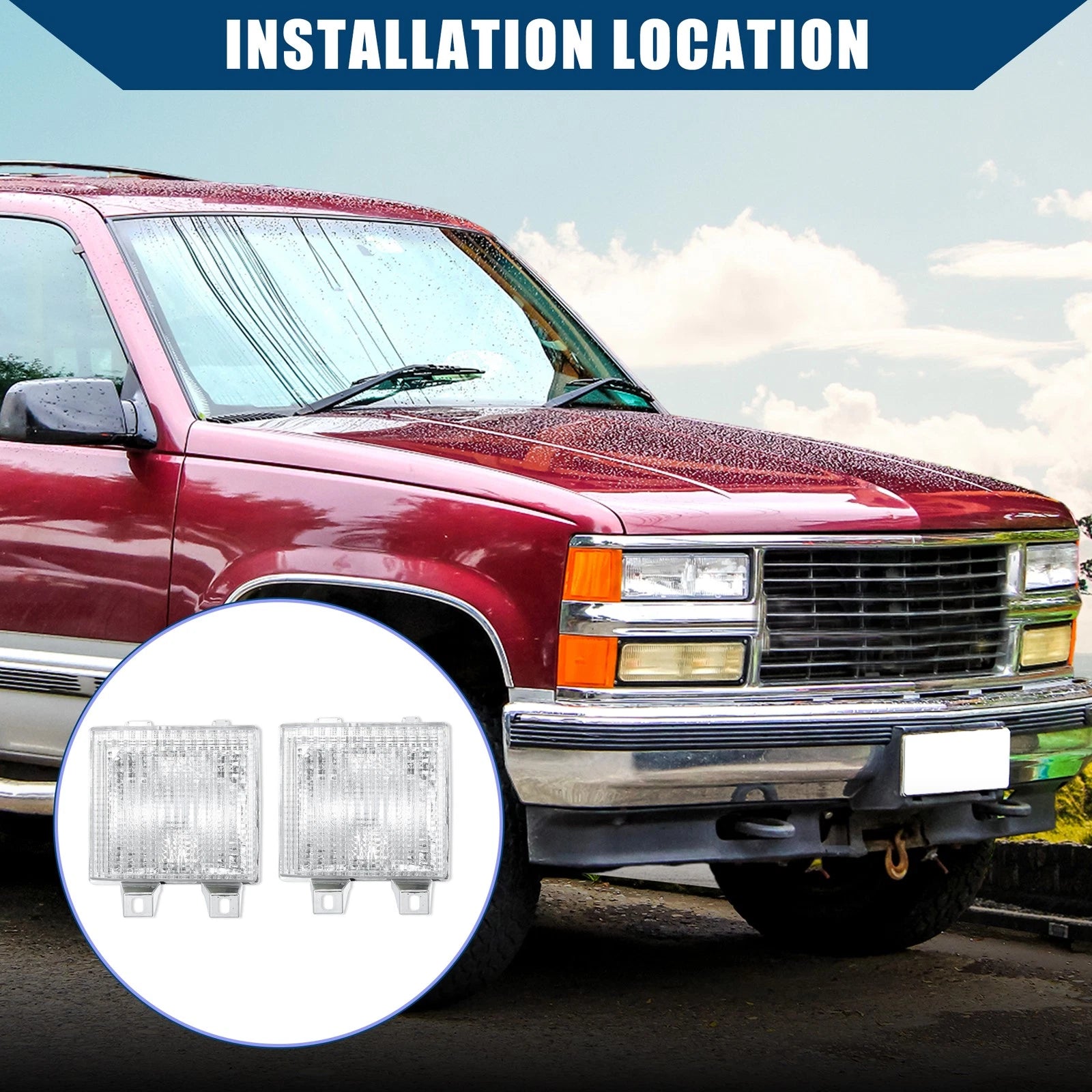 1 Pair Park Signal Lens Covers for Chevrolet Blazer (1987–1988) Clear