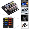 8 Way Circuit LED Fuse Box Holder for Universal Applications
