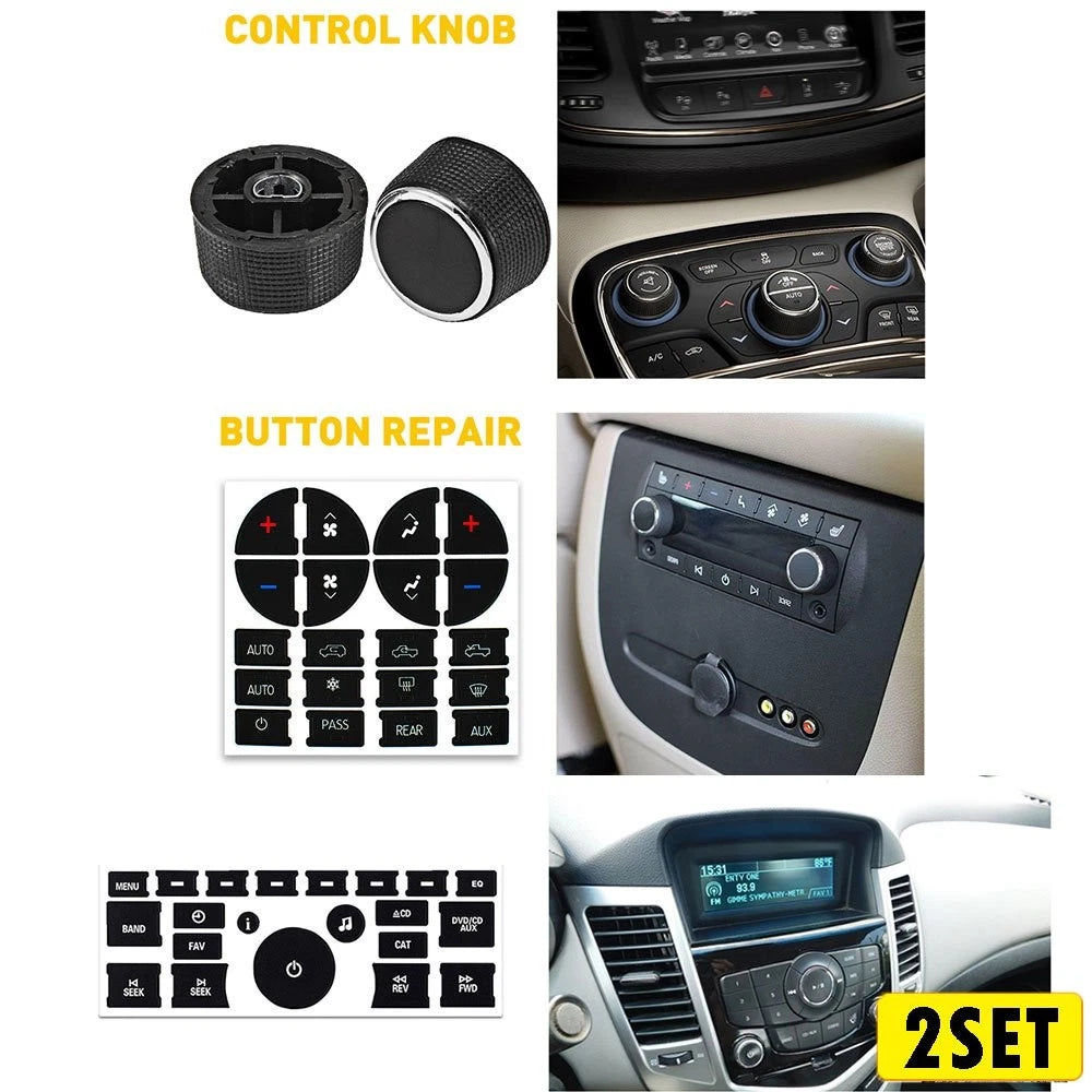 Set of 2 Rear Radio Knob Control Volume Buttons for Cadillac Chevy G