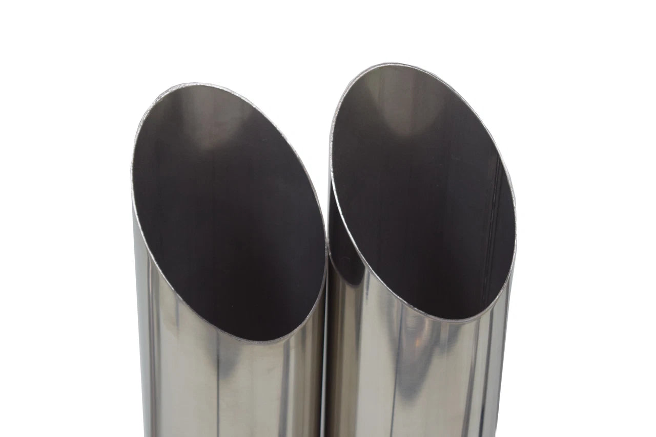 Chrome Slash Cut Weld-On Tips for Universal Fit (18" x 3.5" x 2.5")